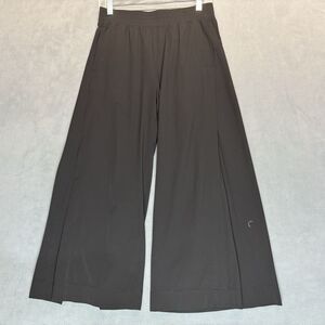 Zyia Active Size Large Black Wide Leg Pants Stretch Nylon Spandex Pockets